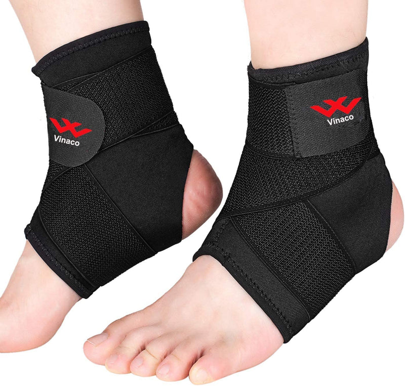 [Australia] - Vinaco Ankle Brace, 2 Pack Breathable & Strong Ankle Brace for Sprained Ankle, Stabilize Ligaments, Prevent Re-Injury, Ankle Braces for men & women with Adjustable Wrap, ankle support for men XX-Large Classic Black 