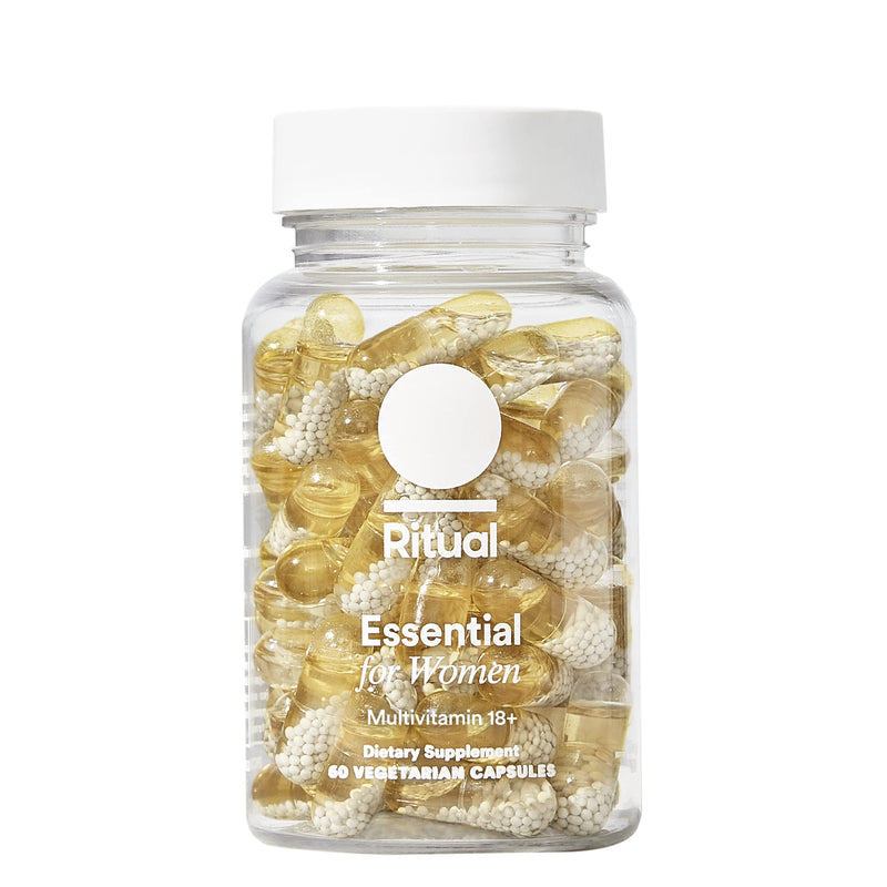 Ritual Women's 18+ Multivitamin - USP Verified - 60 Capsules - 30 Servings | Clinical-Backed - Key Essential Vitamins and Minerals - Support Energy, Heart, Bone, Brain Health* - Vegan - Mint 60 Count (Pack of 1)