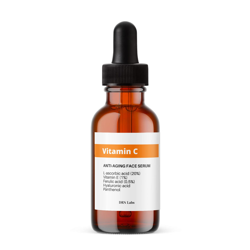 Vitamin C Serum with Vitamin E and Hyaluronic Acid with 20% L-Ascorbic Acid - Great for Hydration, Anti-Aging, and Reducing Appearnace of Wrinkles by DRN Labs. 1 Fl Oz