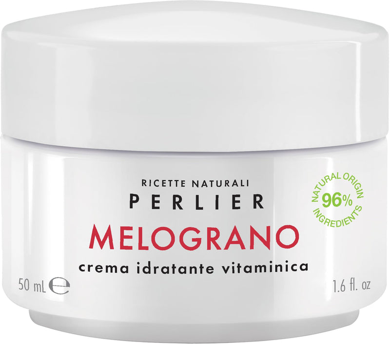 Perlier – Pomegranate Moisturizing Vitamin Face Cream, 1.6 fl oz, Bio-Fermented Pomegranate with Vitamins C & E, Hydrating and Protective Formula, Alcohol-Free, Boosts Radiance and Skin Vitality