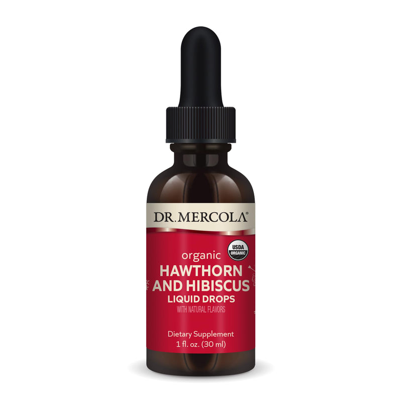 [Australia] - Dr. Mercola Organic Hawthorn and Hibiscus Liquid Drops Dietary Supplements, 30 Servings (30 Droppers), Non GMO, Gluten Free, Soy Free, USDA Organic 