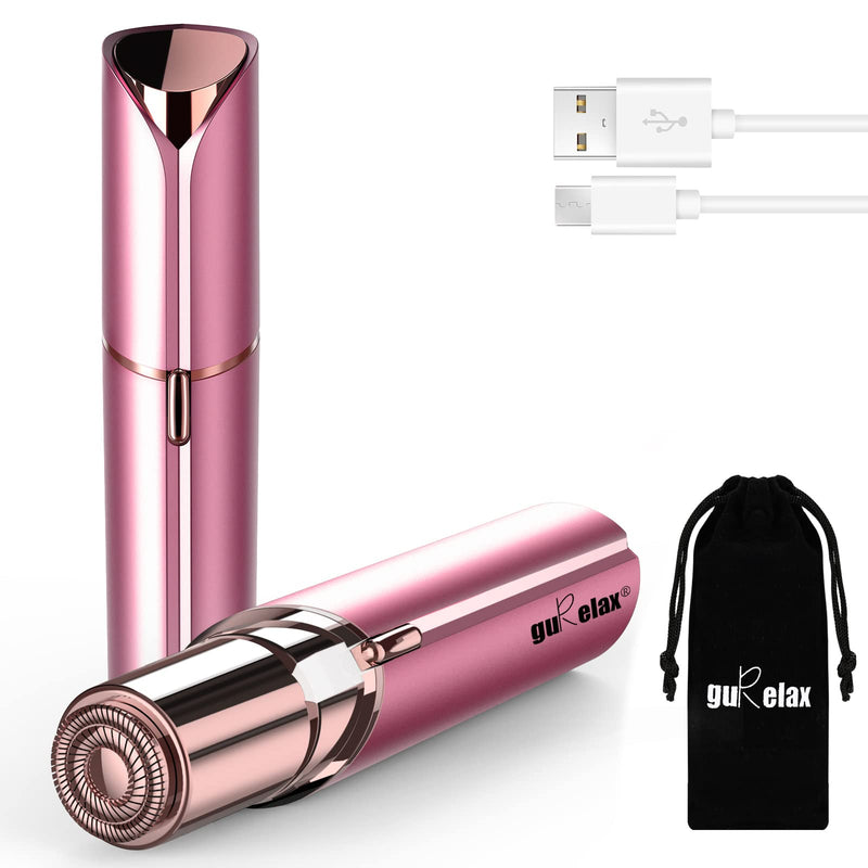 [Australia] - Facial Hair Removal for Women, Gurelax Facial Hair Remover, Electric Face Shaver, Painless Hair Removal Device for Lip, Chin with a Velvet Bag Rose 