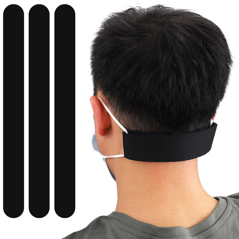 [Australia] - Neoprene Face Mask Ear Savers, Comfortable Mask Extender for Relief Ear Pain, Cute Mask Extender Strap, Adjustable Reusable Lightweight Mask Holder with Magic Hook Tape for Teens & Adult. Black Set 