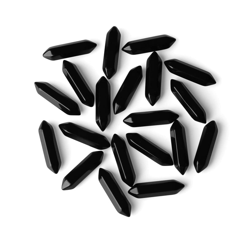 [Australia] - ZHIYUXI Obsidian Crystal Gemstones Points Healing Crystals Black Obsidian Crystal Wand Obsidian Stone Black Stones Tumbled Polished Energy Reiki Stones Meditation Yoga Decor Gifts 10 Pcs E # Obsidian 