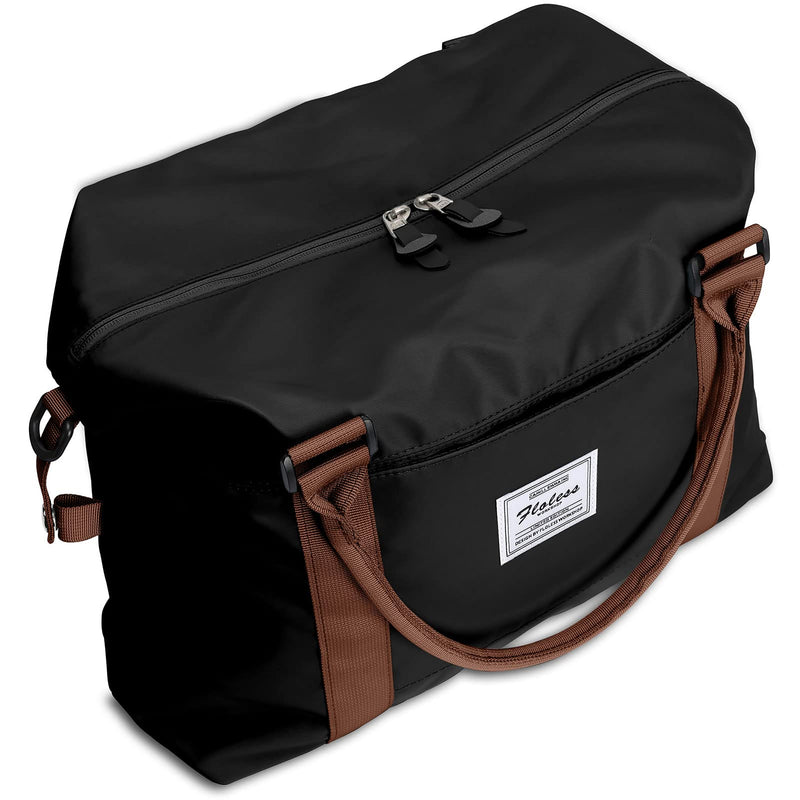 Womens travel bags, weekender carry on for women, sports Gym Bag, workout duffel bag, overnight shoulder Bag fit 15.6 inch Laptop (Large, Black)