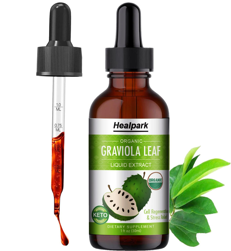 [Australia] - Healpark Graviola Leaf Extract, Organic Soursop Guanabana Leaves Liquid, 98% Absorption-1 Fl Oz 30ML 