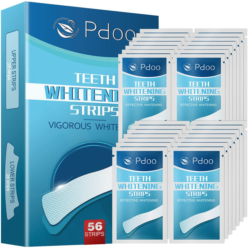 [Australia] - 56 Teeth Whitening Strips (28-Day), Non-Sensitive Teeth Whitening Kit, Non-Slip Whitening Strips, Professional Teeth Whitener, Fast-Result Products 