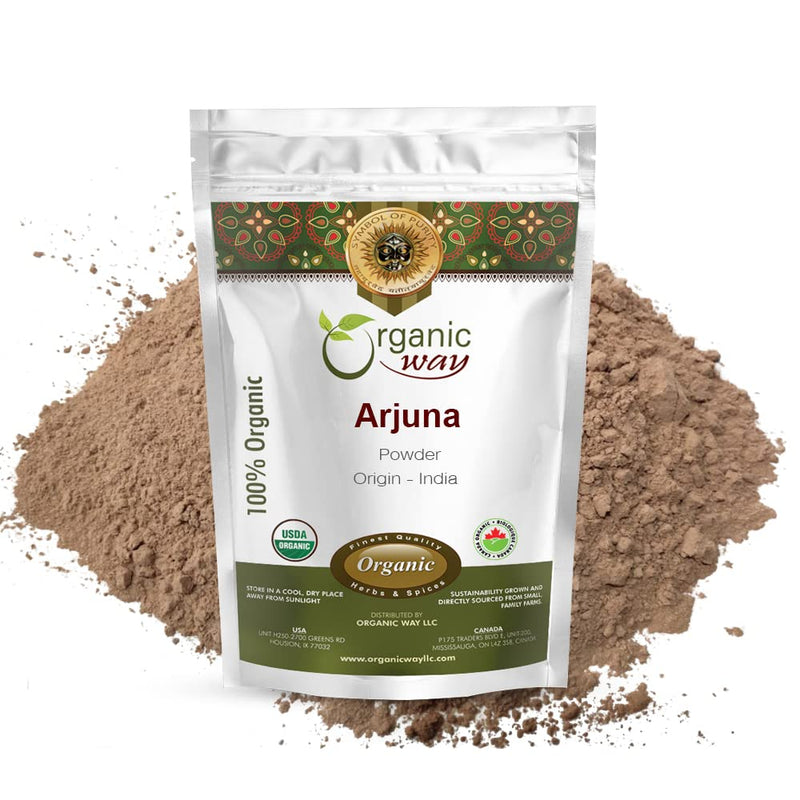 [Australia] - Organic Way Arjuna Bark Powder (Terminalia arjuna) - Organic & Kosher Certified | Raw, Vegan, Non GMO & Gluten Free | USDA Certified | Origin - India (1/2LBS / 8Oz) 8 Ounce (Pack of 1) 