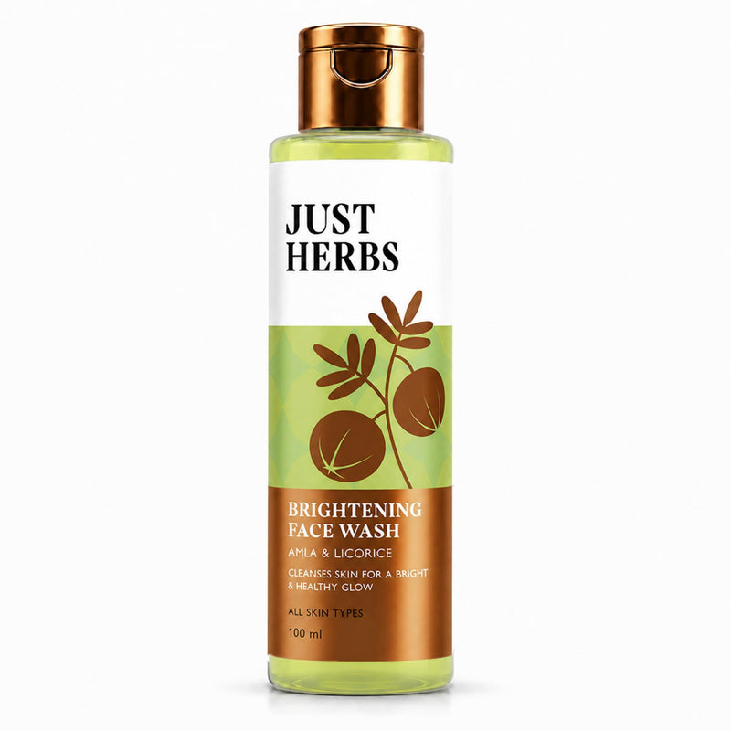 Just Herbs Skin-Rejuvenating Ayurvedic Face Wash Cleanser Powered with Vitamin C, Amla & Liquorice Root for Skin Hydration, Hyperpigmentation & maintains pH level - 100 ML