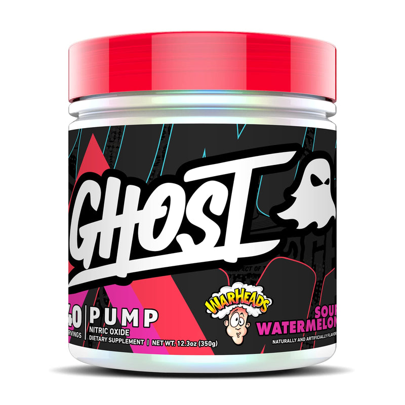 [Australia] - GHOST Pump Nitric Oxide Powder, Warheads Sour Watermelon - 40 Servings - Sugar & Stim-Free Pre-Workout Supplements- L-Citrulline, Arginine Nitrate & L-Glutathione - Soy & Gluten-Free, Vegan 
