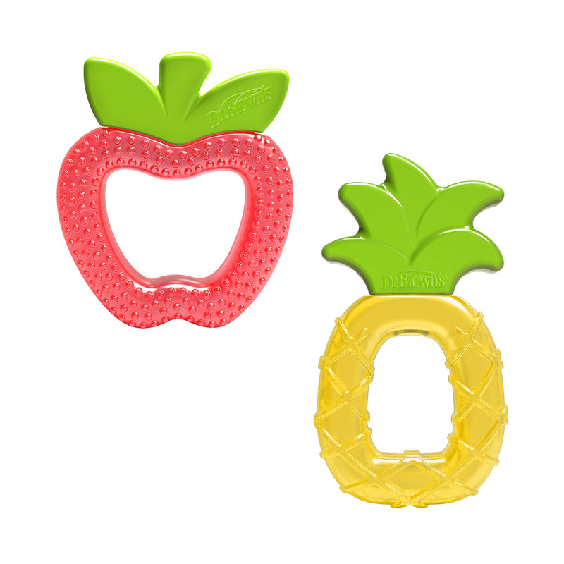 [Australia] - Dr. Brown's AquaCool Water-Filled Baby Teether, Cools & Massages Sore Gums, BPA Free, Pineapple and Apple, 2 Pack, 3m+ Aqua-Cool Water-Filled, Apple, Pineapple 