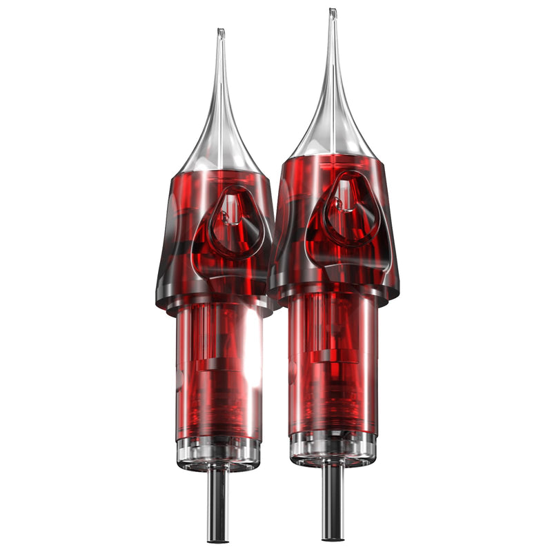 [Australia] - CNC 3RL Tattoo Needles Cartridge 20Pcs #10 Bugpin Disposable Needles Round Liner with Membrane EN04-20-1003RL 1003RL red 