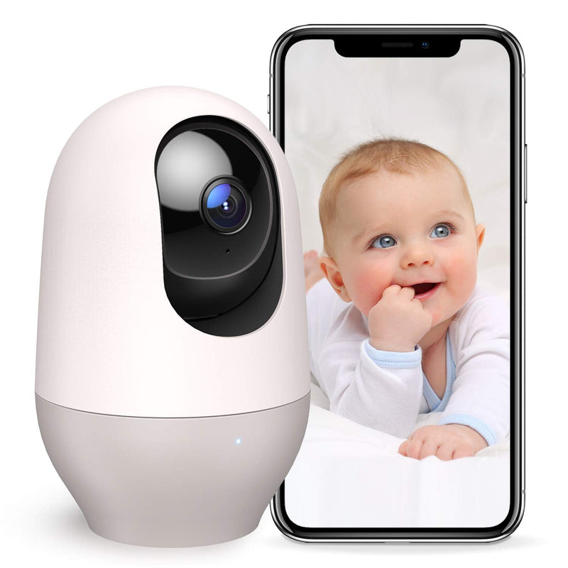 [Australia] - nooie Baby Camera Monitor, 2K Baby Monitor with Camera and Audio, 2.4Ghz WiFi Baby Monitor for Smartphone APP Control, Pet Camera, Motion and Sound Detection, HD Night Vision, SD or Cloud Storage White Baby Camera 