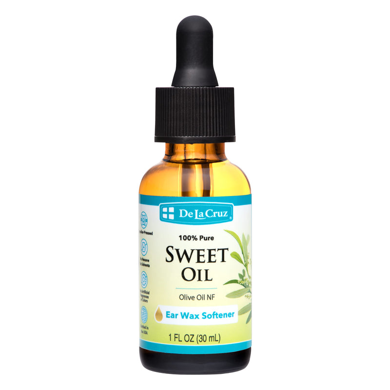 [Australia] - De La Cruz 100% Pure Sweet Oil for Ears with Glass Dropper - All Natural and Gentle Ear Wax Removal - 1 Fl OZ 1 Fl Oz (Pack of 1) 