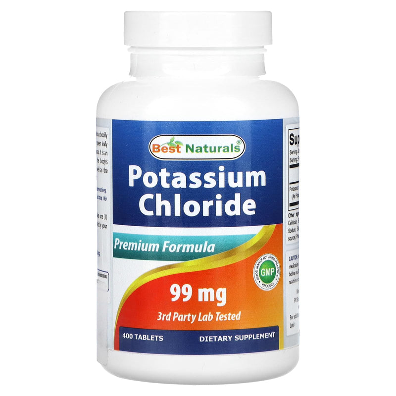 [Australia] - Best Naturals Potassium Chloride Supplement 99mg 400 Tablets - 3rd Party Lab Tested 