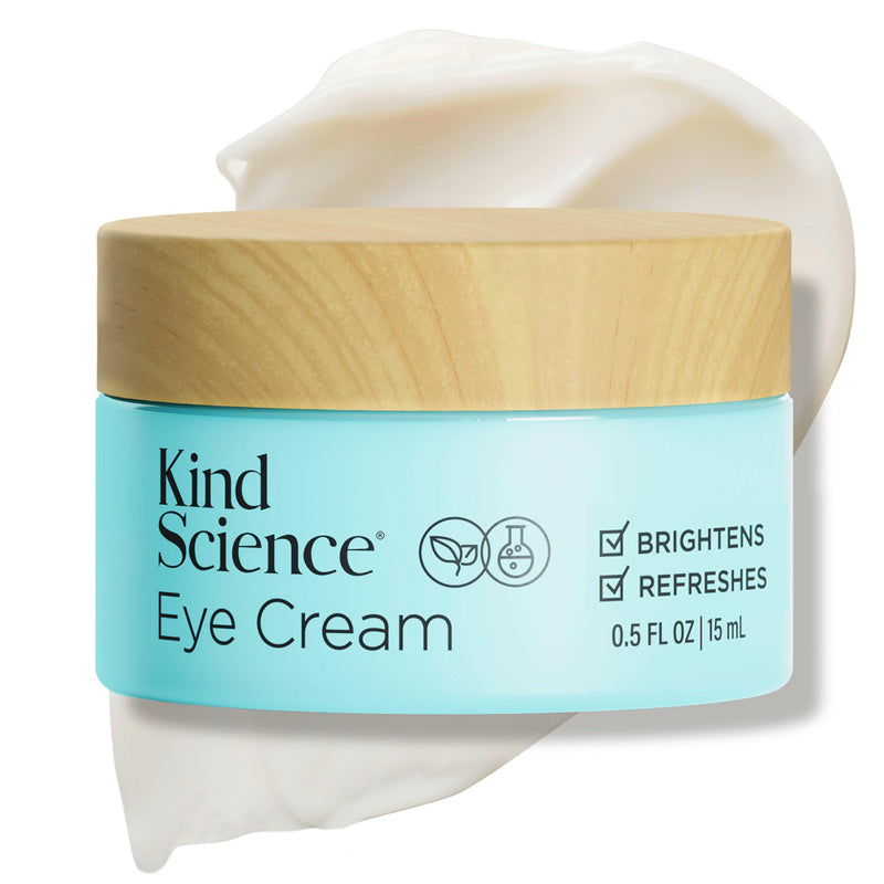 Kind Science by Ellen DeGeneres Eye Cream - Under Eye Cream for Wrinkles Noticably Smooths & Moisturizes - Anti Aging with Hyaluronuic Acid, Vitamin C - Fragrance Free, Paraben Free, 0.5 fl oz