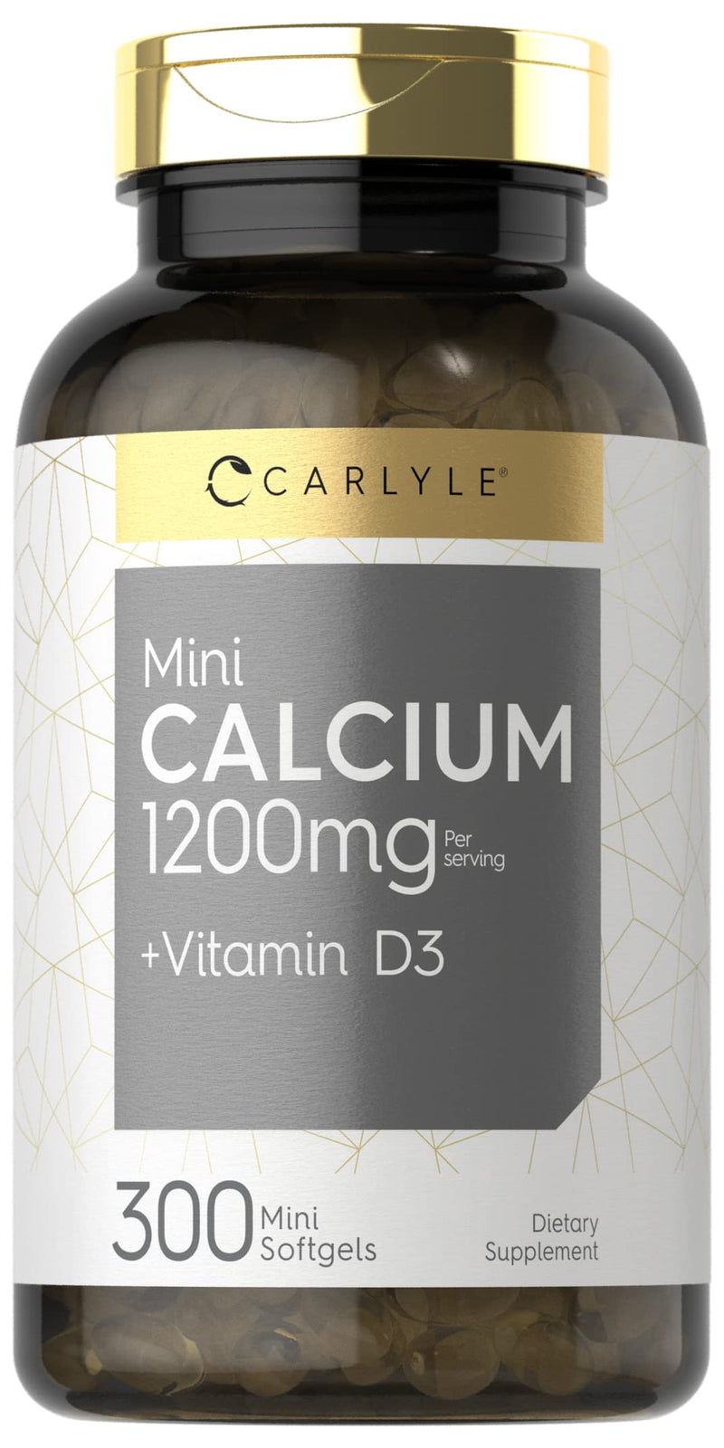 [Australia] - Carlyle Calcium 1200 mg with Vitamin D3 | 300 Mini Softgels | Non-GMO and Gluten Free Supplement 