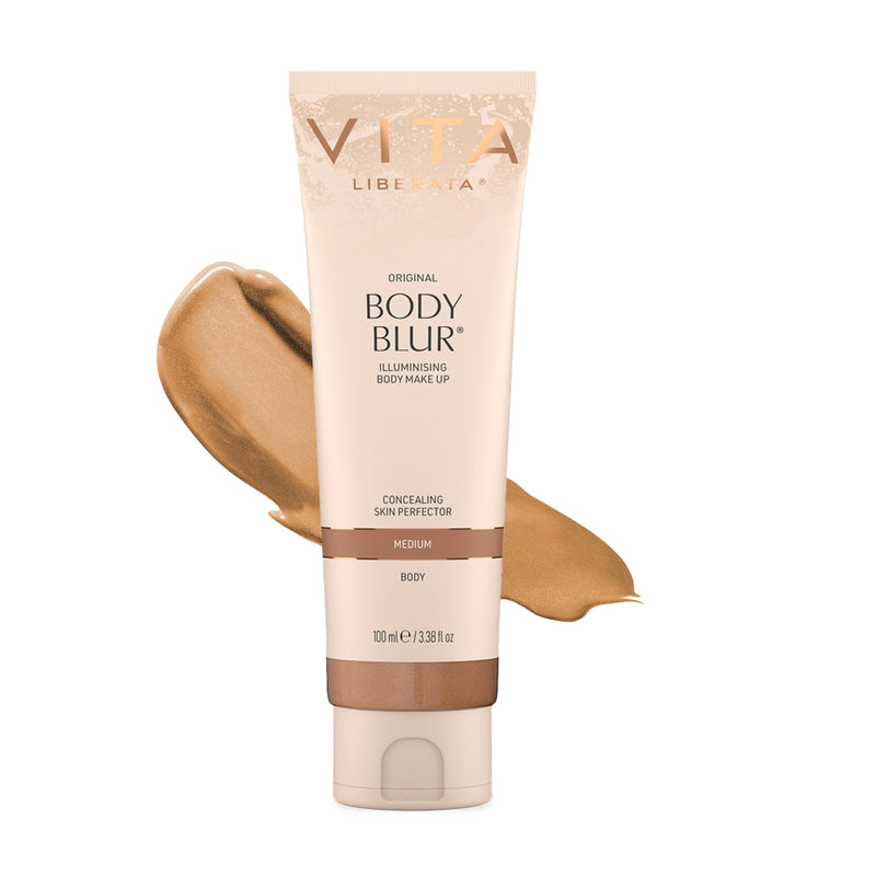 [Australia] - Vita Liberata Body Blur, Leg and Body Makeup. Skin Perfecting Body Foundation for Flawless Bronze, Easy Application, Radiant Glow, Evens Skin Tone, New Packaging Medium 