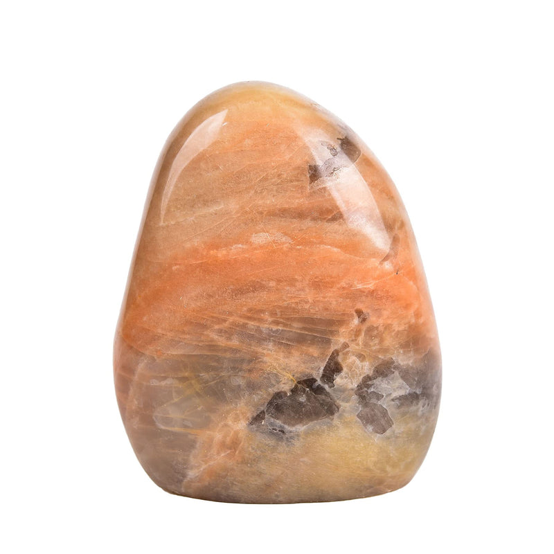Peach Moonstone Ornament Polished Crystal Tower Slab Orange Healing Reiki Home Decor, Single Irregular 1~1.4 LBS,Student Mineral Specimen Orange Moonstone