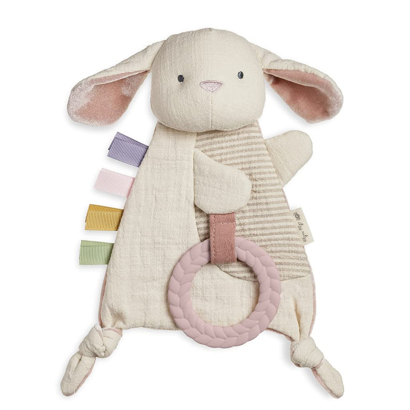 [Australia] - Itzy Ritzy - Bitzy Crinkle Sensory Toy Bunny with Crinkle Sound for Babies & Toddlers - Features Soft Braided Teething Ring & Textured Ribbons, Designed for Ages 0 Months and Up, Bunny 