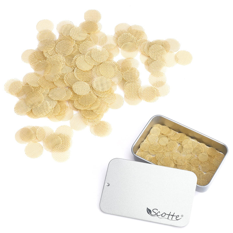 [Australia] - Scotte 200 pcs 3/8 Inch Brass Pipe Screens,9.5mm(0.375in) Metal Pipe Filter Screen with Storage Box 0.375 Inch (Pack of 200) 