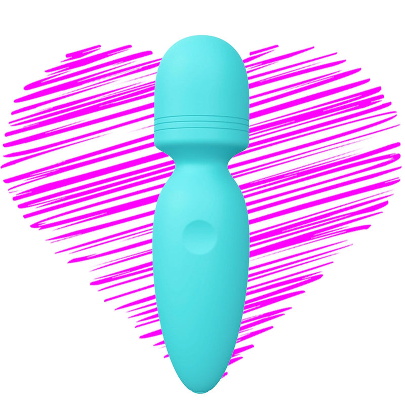 Mini Wand Massager,Small Cordless Handheld Massager with 10 Quiet Vibration Modes, Personal Handheld Rechargeable Massager for Neck Shoulder Back Body Green