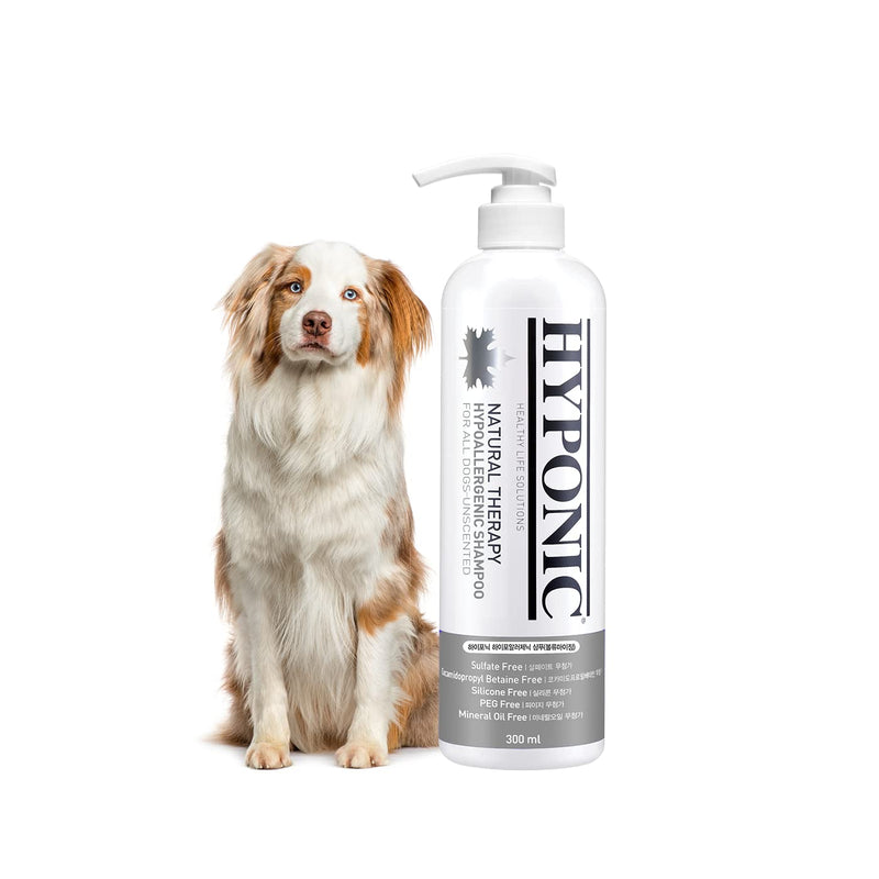 HYPONIC Hypoallergenic Premium Dog Shampoo - Deodorizing, Sensitive Skin, Detangling (All Breeds_unscented (10.1 oz)) All Breeds_unscented (10.1 oz) - PawsPlanet Australia