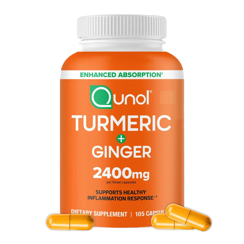Turmeric Curcumin with Black Pepper & Ginger, 2400mg Turmeric Extract with 95% Curcuminoids, Extra Strength Supplement, 105 Count (Pack of 1)