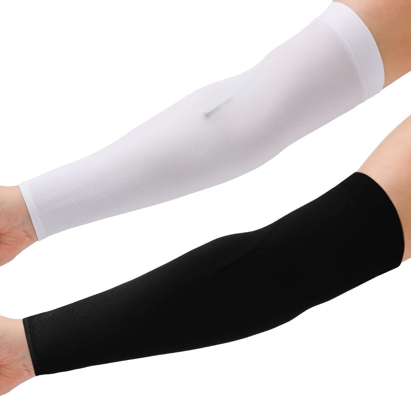 [Australia] - Boao 4 Pcs Picc Line Sleeve Cover for Upper Arm Medical Thin Compression Elastic Breathable Nursing Sleeve for Women Men(Black and White) Black and White 