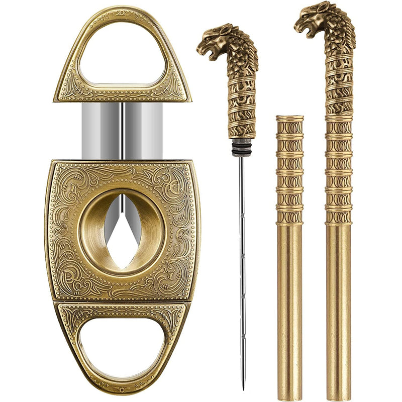 [Australia] - Scotte V-Cut Cigar Cutter Guillotine Precision Cigar Draw Enhancer Tool Needle & Sharp Perfect Cigar Cutters Cigar Accessories Set 