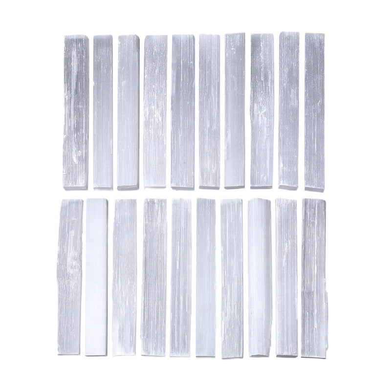 [Australia] - MAIBAOTA 4" Selenite Crystal Wand Selenite Sticks Crystals Bulk Selenite Charging Plate Reiki Metaphysical Supplies Wicca Altar Supplies Crystal for Witchcraft 12 Pcs 