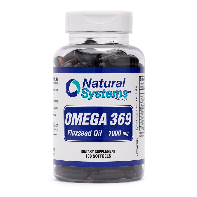 [Australia] - Omega 369 1000 mg 100 Softgels by Natural Systems - Triple Omega 3 6 9 Flax Seed Oil Supplements - Flax Seed Oil Omega 3 6 9 capsules with Essential Fatty Acids - Support Heart and Circulatory Health* 100 Count (Pack of 1) 