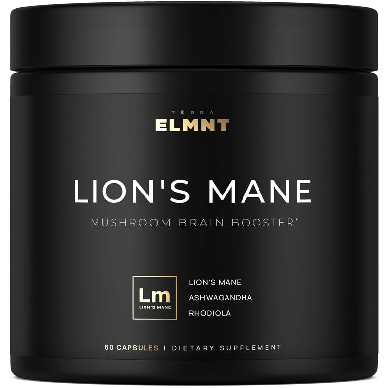 [Australia] - 20,000mg 16x Strength Lions Mane Supplement Capsules Super Nootropic w. Ashwagandha & Rhodiola - Highest Potency Lion's Mane Mushroom Extract 50% Polysaccharides Brain Supplements for Memory and Focus 