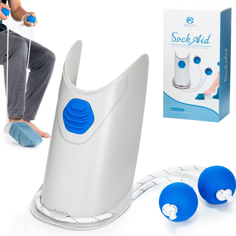 [Australia] - Sock Aid - Socks Helper with Adjustable Cords, Easy on Sock Aid Tool with Ergonomic Soft Foam Round Handles for Elderly, Disabled, Pregnant, Diabetics-Sock Helper Aide Tool 1pack 