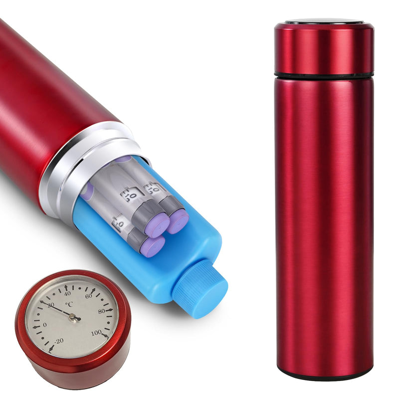 [Australia] - 60H Medicine Cooler TSA Approved Temp Display Insulin Pen Travel Cooler Medication Diabetic Cooling Case Insulin Pens Cooler Travel CASE Medicine Cooler Box (Red) Red 