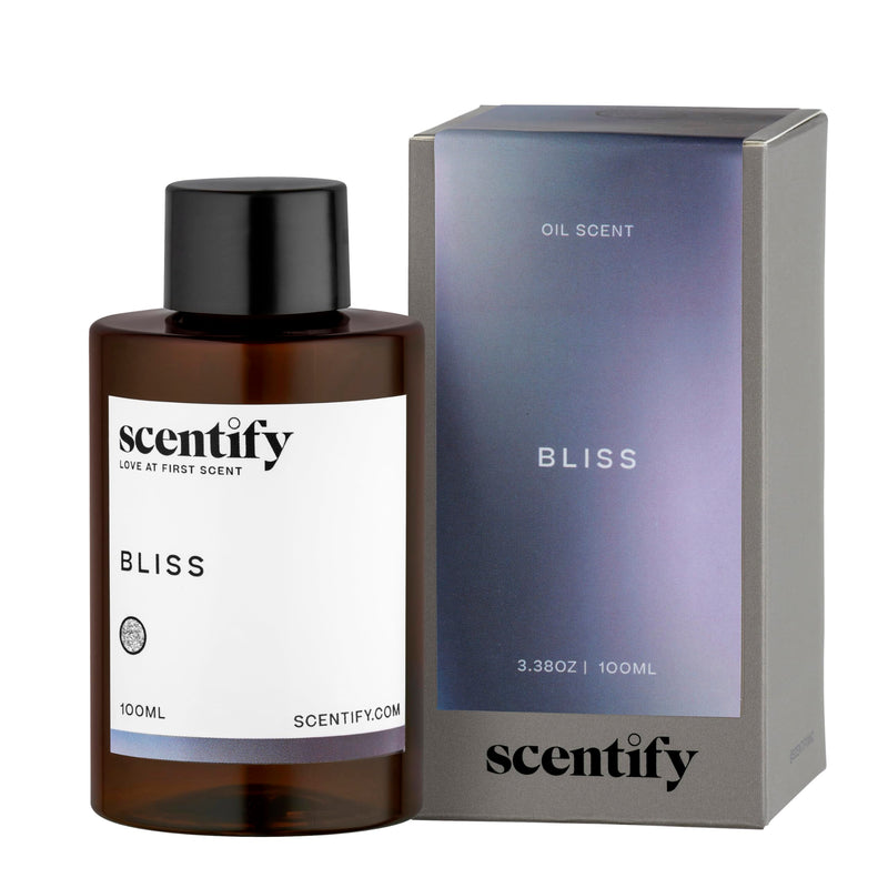 [Australia] - Scentify Bliss Aroma Oil Refill Scent for Oil Diffusers - Eucalyptus, Bergamot, Tea & Powdery Scents - Luxurious Relaxing Aromatherapy Diffuser Fragrance 100ml, 3.38 oz 3.38 Fl Oz (Pack of 1) 