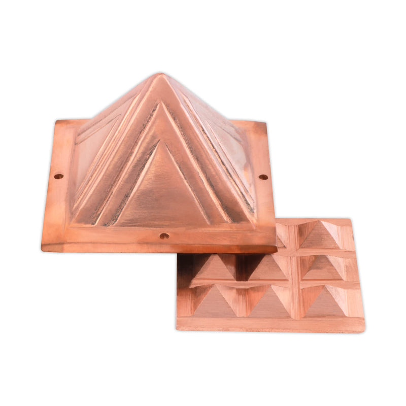 CORONATING Homes Vastu Copper 2 Layer Pyramid | 3-Inch | Pyramid for Positive Energy, Health & Wealth | Vastu Dosh Remedies for Home & Office | Direction - SE, SSE, South | Pack of 1