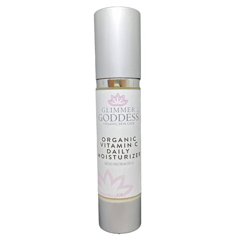 GLIMMER GODDESS Organic Hydrating Face Cream with Vitamin C & Sea Buckthorn – Lightweight Moisturizer, 2 oz