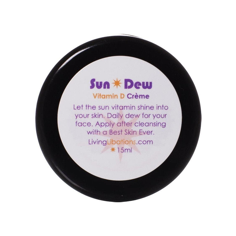 LIVING LIBATIONS - Organic Sun Dew Transdermal Vitamin D Crème | Natural, Wildcrafted, Vegan Clean Beauty (0.5 oz | 15 ml) 0.5 Ounce (Pack of 1)