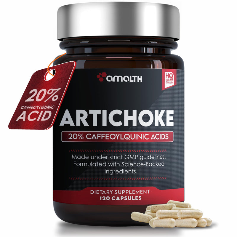 [Australia] - Amalth Artichoke Leaf Extract 120 Veg Capsules -20% Caffeoylquinic Acid Standardized Extract - Supports Liver & Digestion Non-GMO Gluten Free 90 Count (Pack of 1) 
