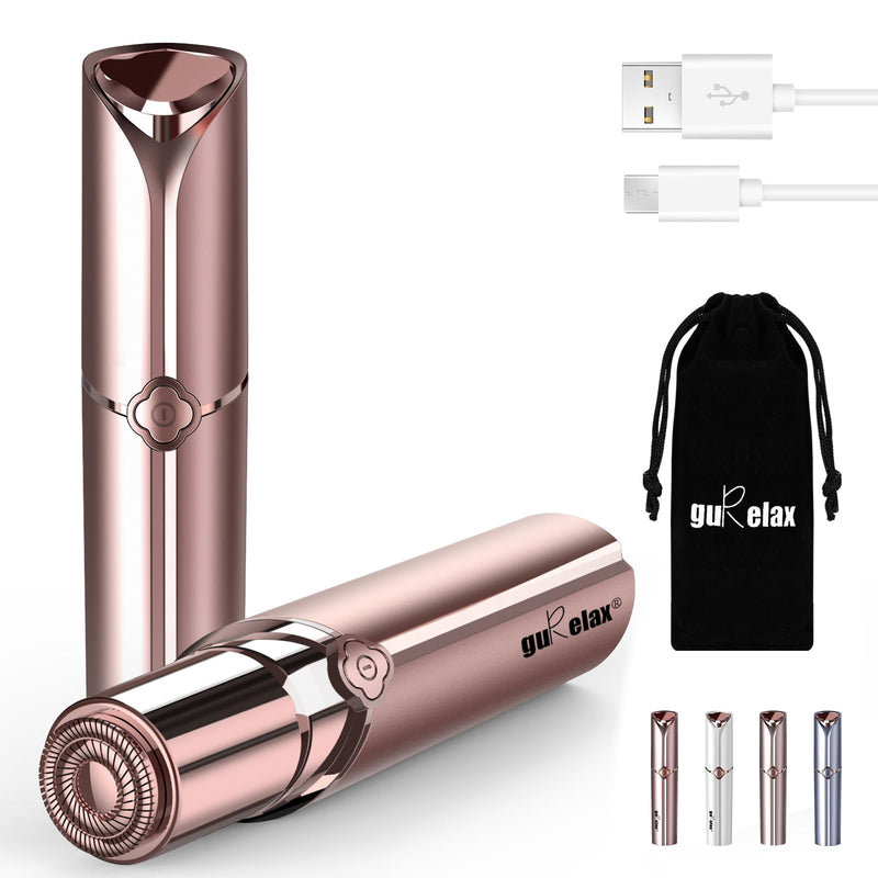 [Australia] - Gurelax Facial Hair Remover for Women, Electric Face Shaver, Painless Lip & Chin Removal, Rechargeable Device with Velvet Bag Pink 