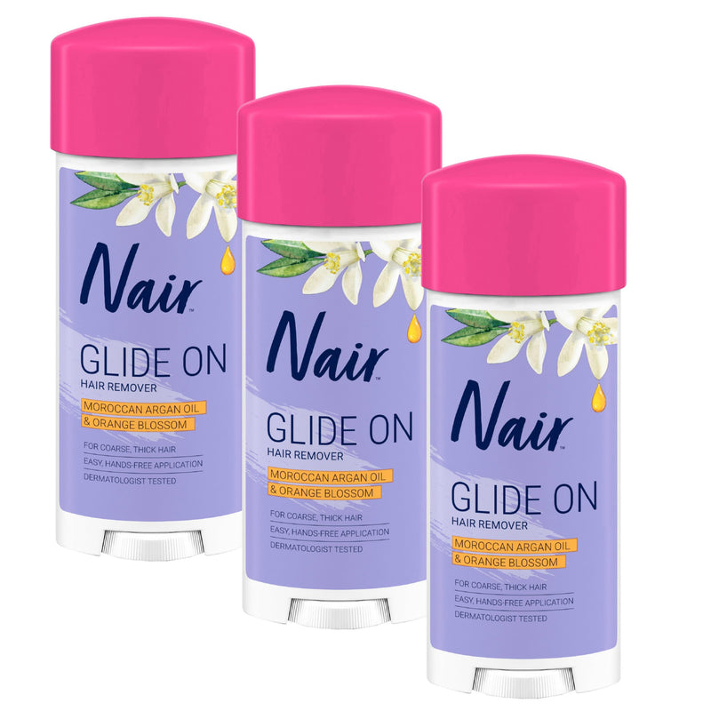 [Australia] - Nair Glide On Hair Removal Cream, Arm, Leg, and Bikini Hair Remover, Depilatory Cream, 3-pack, 3.3 oz Stick 3.3 Ounce (Pack of 3) 