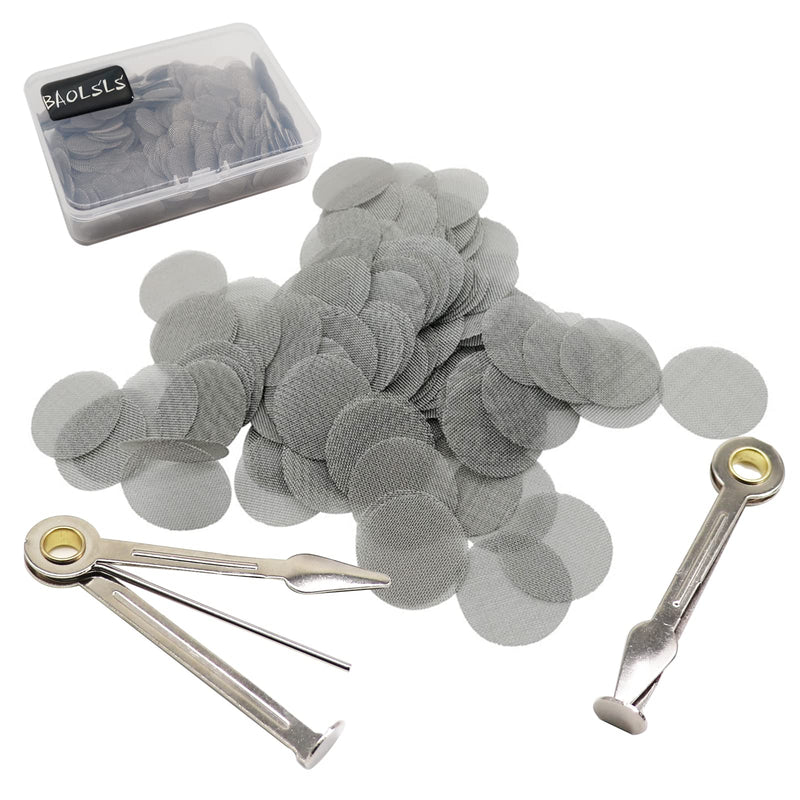 [Australia] - 500 Pieces 0.63 Inch Small Metal Pipe Screens, 5/8 in 100% Thicker Stainless Steel with 2 PCS Metal Portable 3 in 1 Cleaning Tool Mini Kit (Silver) 0.6inch 