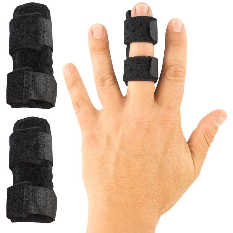 [Australia] - Vive Finger Splint (2 Pack) - Universal Finger Straightener - Broken and Trigger Finger Splints - Finger Brace for Arthritis pain and Support - Sprain Relief for Middle, Index, Ring, Pinky Fingers 