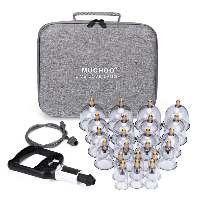 [Australia] - Cupping Set Professional Chinese Acupoint Cupping Therapy Sets Portable, Suction Hijama Cupping Set with Vacuum Magnetic Pump Cellulite Cupping Massage Kit 22-Cup Travel Case 