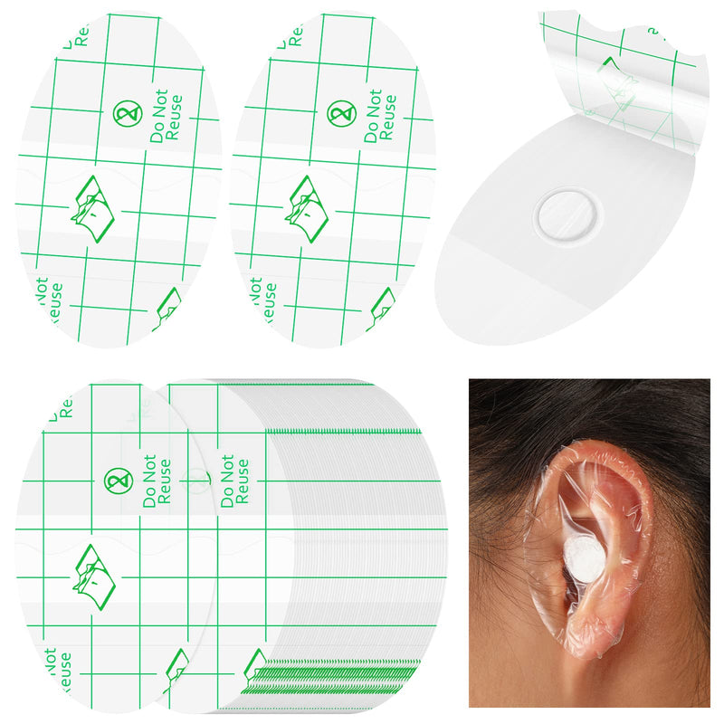 [Australia] - 60 Pieces Baby Waterproof Ear Stickers Ear Covers for Swimming Shower Ear Protectors with Ear Plugs for Kids Newborn Disposable Ear Covers for Shower Surfing Snorkeling and Other Water Sports (White) White 