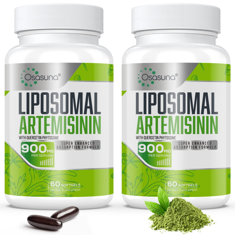 [Australia] - 600 mg Liposomal Artemisinin for Maximum Absorption, Sweet Wormwood Extract(Artemisia Annua) with Quercetin Phytosome 200 mg, 120 Softgels 60 Count (Pack of 2) 