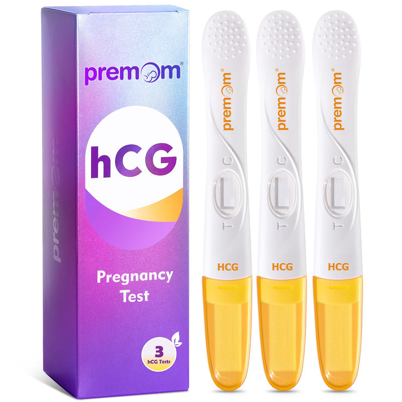 Premom Pregnancy Test Midstream | Early Detection Pregnancy Stick - Fast & Rapid hCG Tests for Home Use - 3 Count 3 Count (Pack of 1)
