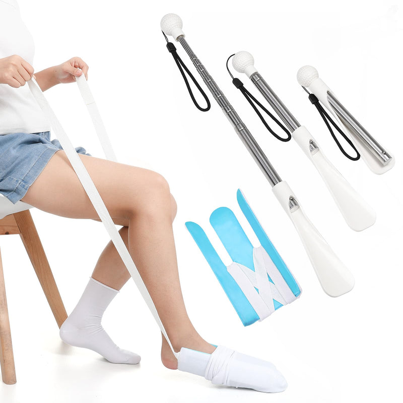 [Australia] - Fanwer Sock Aid Kit -Sock Aide Device for Seniors with Adjustable Shoe Horn, Flexible Sock Helper Easy On Easy Off, Sock Assist Device for Elderly, Pregnant, Hip Surgery Recovery Aids for Daily Living 