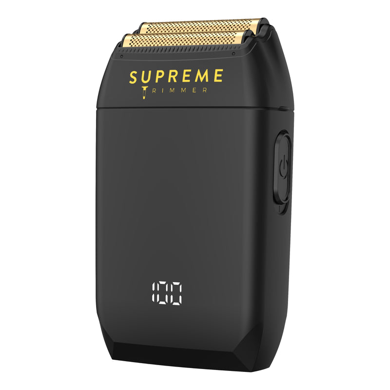 [Australia] - Supreme Trimmer Crunch STF602 – Waterproof Double Foil Shaver for Men | 150 Min Runtime, Wet/Dry Cordless & Corded Electric Razor | Hypoallergenic Foils for Face, Head & Stubble Black 